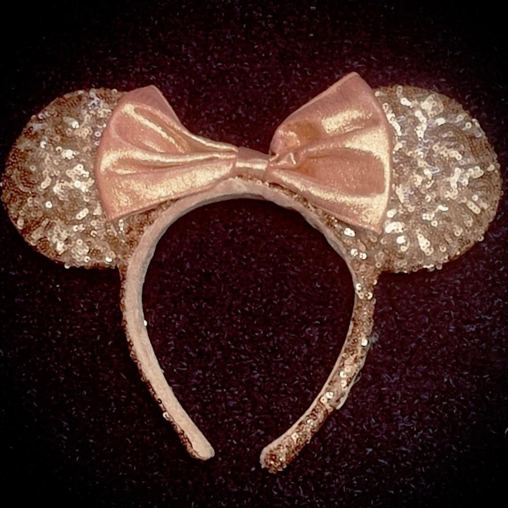 Disney Parks Briar Rose Gold Redesigned Minnie Mouse Ears Headband.